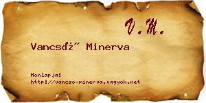 Vancsó Minerva névjegykártya